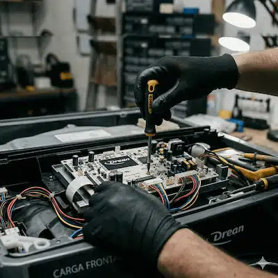 Técnico Microlava reparando lavarropas